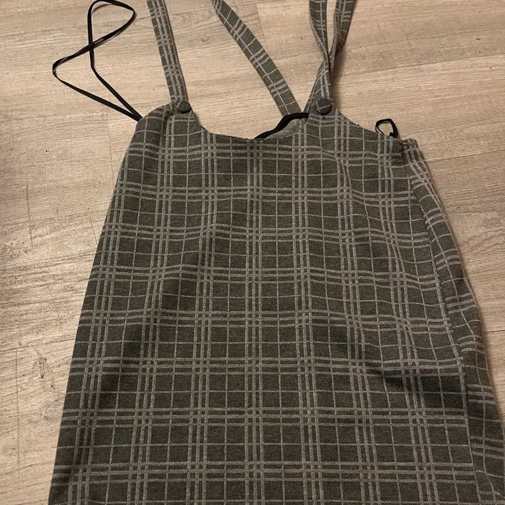 plaid suspender skirt